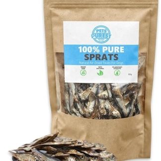 Pets Purest Sprats Dog Snack & Cat Snack 100 g - Natural, Air-Dried Fish Snack for Adult / Older Dogs, Puppies, Cats - Grain, Gluten & Lactose Free