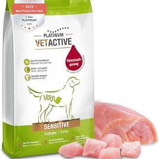PLATINUM - VETACTIVE Sensitive Dog Food Made from Meat Juice Cooking - 5 kg Dog Food Dry Nutrient Rich Like Barf - Especially Tasty Dry Dog Food for Food-Sensitive Dogs