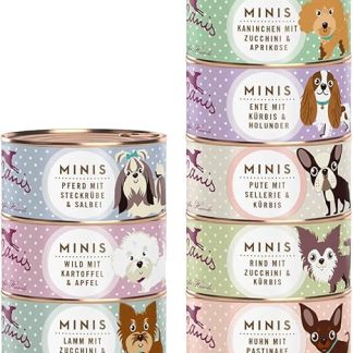 Terra Canis Mini Learning Pack Dog Food Wet Grain-Free 8 x 100 g - Premium Wet Food for Small Dogs with Raw Materials in 100% Food Grade