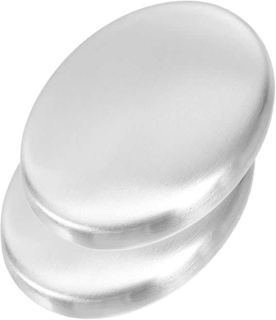 MAGICLULU 2 x Deodorising Soap Bar Made of Metal Odour Removing Soaps Home Supplies Odour Absorbing Soap Made of Metal Hand Cleaning Soap Metal Soaps Silver Stainless Steel