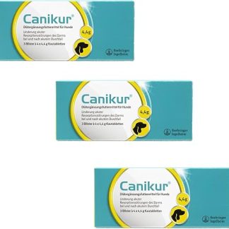 Boehringer Ingelheim Canikur | Pack of 3 | 3 x 3 x 4 Chewable Tablets | Dietary Supplement Feed for Dogs | For Regulation of Intestinal Function in Diarrhoea Diseases of Dogs