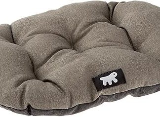 Ferplast Hundebett Relax, Hundekissen, Katzenkissen, Hundematte für Hundehütten und Autos – waschbar – aus Baumwolle mit weicher Polsterung, 55 x 36 cm. Braun