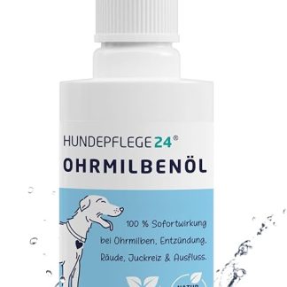 Hundepflege24 Ear Drops for Dogs - Ear Mites, Itching & Ear Inflammation Natural & Gentle Removal - Highly Effective, Immediate Ear Care for Dogs - Ear Mites Dog 50 ml