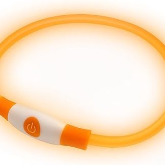 PetSol LED Light Collar for Dogs - USB Rechargeable LED Dog Collar - Light Up, Rechargeable and Adjustable Length with 3 Lighting Modes for Dogs and Cats