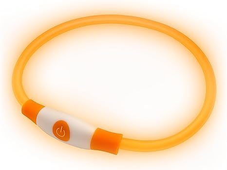 PetSol LED Light Collar for Dogs - USB Rechargeable LED Dog Collar - Light Up, Rechargeable and Adjustable Length with 3 Lighting Modes for Dogs and Cats