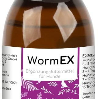 Wolfsbacher WormEx - Herbal Worm Treatment for Dogs, Effective Protection Against Worms and Parasites, Contains Walnut Oil, Hemp Seed Oil and Aloe Vera, Worm Treatment Dog Against Worms