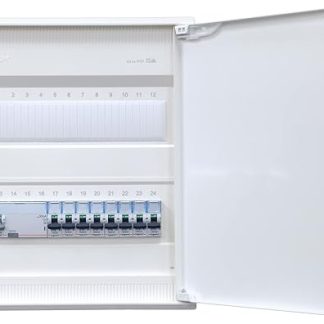 Hager Surface-Mounted Distributor 2-Row VA24CN Ready for Connection Wired with Terminal Block 1x FI 4-Pin + 8x LS B16A