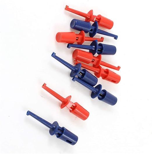 Aexit Replacement Red Blue Plastic Electrical Testing Hook Clip Kit 5 Pairs
