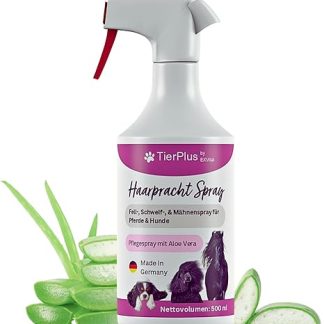 TierPlus Haarpracht Spray for Horses & Dogs, 500 ml Spray Bottle, Coat, Tail & Mane Spray, Care Spray for Silky Shine, Easy Combing & Detangling, Naturally Skin-Friendly Care