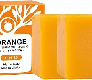 Orange Exfoliating Soap, Orange Facial Cleansing Exfoliating Soap, Gloomy Skin Essence Soap for Removing Dark Spots, Hyperpigmentation, Orange Exfoliating Soap for Face