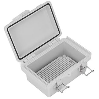 Junction Box ABS Dustproof IP67 Waterproof Junction Box 100 x 150 x 70 mm DIY Electrical Housing with Stainless Steel Clasps for Electrical Connection