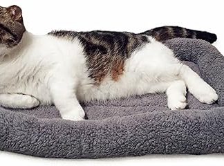 Namsan Cat Bed, Dog Bed, Soft Cat Cushion, Plush Heat Mat for Small Dogs, Cats, Rabbits, 56 cm x 41 cm, Grey