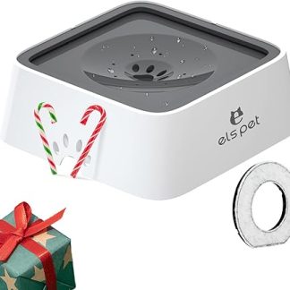 Elspet Water Bowl for Dogs: 2 L Leak-Proof, Non-Slip Travel Drinking Bowl for Pets, Cats, Dogs Anti-Slobber Water Dispenser for Indoor and Outdoor Use, Car