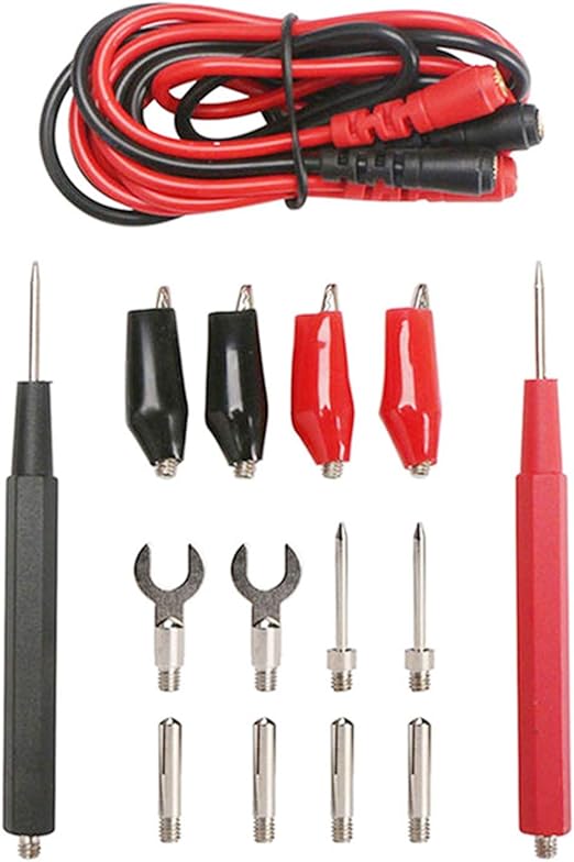 RLECS Multipurpose Multimeter Probe Test Leads Kit Universal Interchangeable 6 in 1