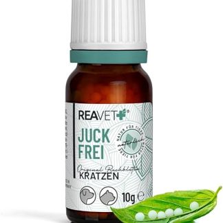 ReaVET Bach Flower Globules for Dogs and Cats - Itch-Free 10 g I Bach Flowers for Itching, Dandruff & Mite Infestation I According to Dr. Bach I For Natural Support in Unusual Situations