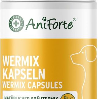 AniForte WermiX for Dogs, 50 Capsules - Natural Dewormer, Natural Product During and After Worm Infestation, Natural, Pure, Chemical-Free