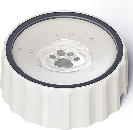 FORWH Dog Water Bowl No Spill 2L Large Capacity Dispenser Non Slip No Splash Slow Feeder No Drip Suitable for Dogs and Cats Cream White