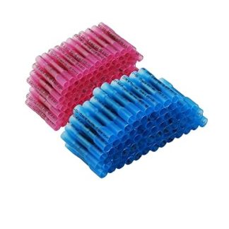 OxoxO 60pcs Electrical Wire Connector Set, Heat Shrink Butt Connectors, Waterproof Wire Connectors Insulated Crimp Electrical Terminals Marine Automotive (30Red 30Blue)