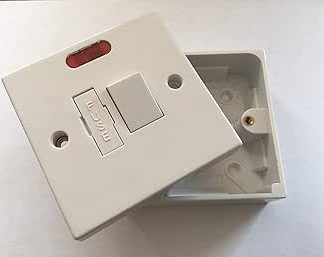 Agagadgets White 13A Switched Fused Spur with Neon Indicator and 25mm Back Box Pattress