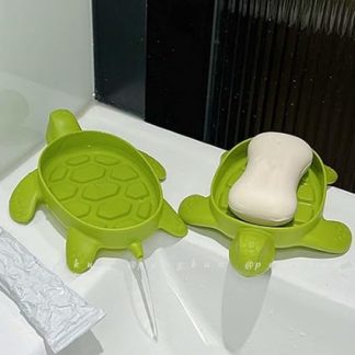 HEEPDD Bathroom Soap Dish, Turtle Shape Soap Holder, Self-Draining Soap Holder, Decorative Soap Dish for Bathroom, Laundry, Kitchen Accessories, Nan (Green)