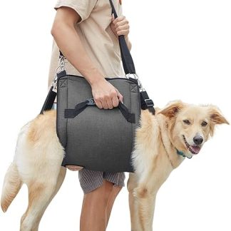 COODEO Dog Carrier Strap, Emergency Backpack Support for Rehabilitation, Dog Lift Harness, Dog Carrier for Older Dogs, Joint Injuries, Arthritis, Up Stairs (XL, Black)