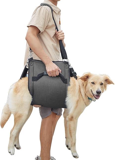 COODEO Dog Carrier Strap, Emergency Backpack Support for Rehabilitation, Dog Lift Harness, Dog Carrier for Older Dogs, Joint Injuries, Arthritis, Up Stairs (XL, Black)