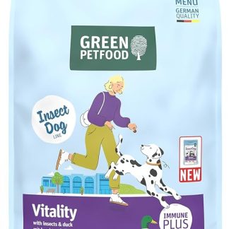 Green Petfood InsectDog Vitality with Insects and Duck (1 x 7.5 kg) | Adult | Premium Dry Food for Adult Dogs | Gluten Free | with Vitamin E & C | Low Fat Content | Pack of 1