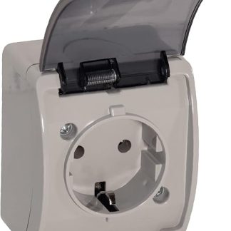 ORNO OE-7105 Surface-Mounted Socket IP44 Surface Mount French Product Website (Grey-Graphite)