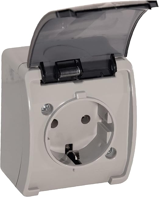 ORNO OE-7105 Surface-Mounted Socket IP44 Surface Mount French Product Website (Grey-Graphite)
