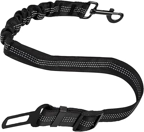 Zhtulck Seat Belt Dog Car Adjustable Elastic Shock Absorption Dog Buckle for All Dog Breeds, Cats & Car Types (50-85 cm)