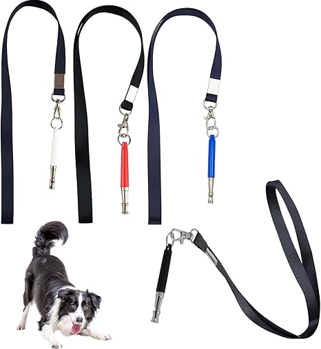 STAVHERT Pack of 4 Dog Whistles, High Frequency, Silent, Ultrasonic Dog Training Whistles, Adjustable Training Aids for Dogs with Lanyard, Recall Training for All Dog Breeds