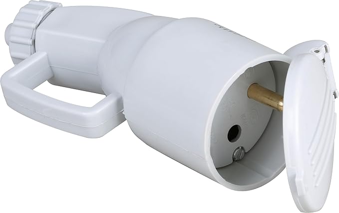 EUR'OHM Prolongateur à clapet 16A 2P+T with anneau + serre-câble - Interrupteur et prise