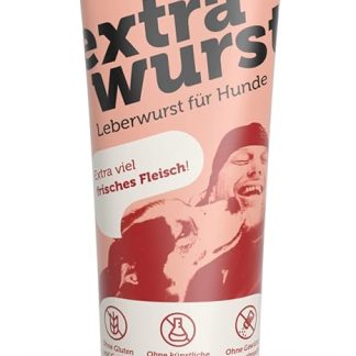 MERA Extrawurst Grain-Free Dog Liver Sausage, 75 g Tube with Lots of Fresh Meat and Flavour, Training Treat for Adult Dogs and Puppies, No Sugar and Salt