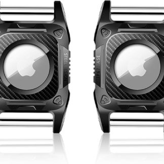 ETACCU Pack of 2 for Apple AirTag Dog Collar, Dog Pendant, Waterproof Holder for Dog Collar with Removable Metal Loop, Robust TPU, Lightweight, Compact Size, Black