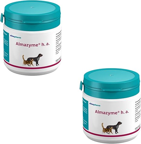 almapharm Almazyme h.a. | Double Pack | 2 x 100 g | Supplementary Feed for Cats and Dogs | Vital Substances for Optimal Food Breakdown | For Food Intolerances