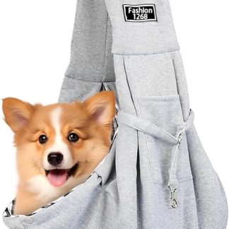 Carrier Sling Dog, Dog Bag, Puppies, Portable Dog Carry Bag, Up to 7.5 kg, Cat Carrier, Grey Dog Carrier, Transport Bag, Comfortable Dog Bags for Small Dogs and Cats