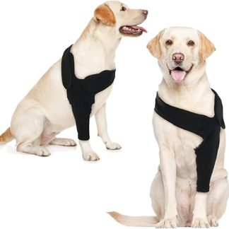 Recovery Sleeve Dog, Elbow Pads for Dogs, Elbow Bandage Protector, Dog Surgery Recovery Sleeves Front Right Left Leg for Hot Spots, Wounds, Bandages, Anti Licking for Dogs, Black, L