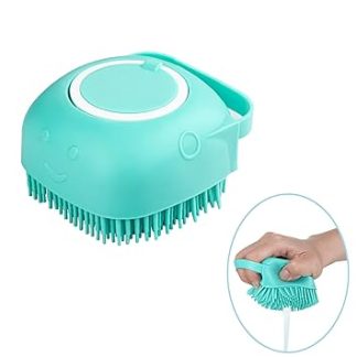FUYIHGL Shampoo Brush Bubble Brush for Bathing Dog Soap with Soap Dispenser Shower Brush Silicone with Loop Handle for Pets Dogs Cats Doggie