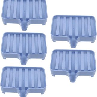 Holibanna Pack of 5 Soap Dish Soap Container Water Drain Soap Holder with Drip Tray Bathroom Accessories Soap Stand Drain Soap Holder Soap Holder for Home PP Blue