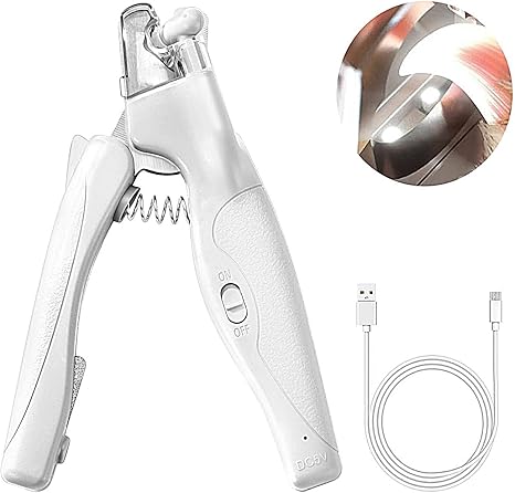 Pet Nail Clippers with LED Light, Dog Claw Trimmer, Nail File Claw Care for Medium and Small Dogs and Cats, Professional Nail Trimmer, Sharp Blade, Safe