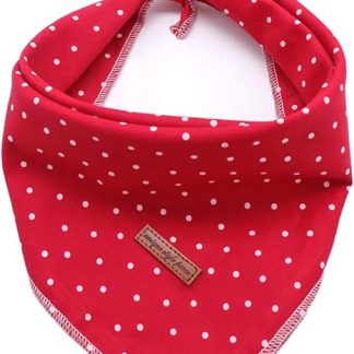 Unique style paws 1 x Dog Bandanas, Washable Cotton Square Bib, Adjustable Dog Scarf for Small, Medium Dogs and Cats, White Dot