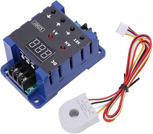 Module Ammeter, Plastic DC Digital Ammeter Current Sensor Switch Overlimit Alarm Overload Protection SZD07 DC8-35V for Measurement and Display of a Single Current in the Electrical Circuit