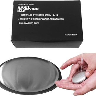 Metal Soap for Odour Removal - Oval Stainless Steel Soap Bar Steel Soap Free from unpleasant odours caused by cooking or handwork. Ideal for heavy workers such as Landwi
