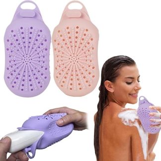 Silicone Soap Bags, Double Sided Soap Scrubber and Soap Saving Bag, Quick Drying and Mildew Free, Shower Scrubber for Bar Soap, Reduce Waste, Easy to Clean, for Bathroom or