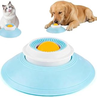 Pipihome Feeding Bowl Dog Cat Dog Bowl Licking Mat Slow Food with Lick Ball, Lick Mat with Suction Cups, Pet Interactive Toy Gift, Food Dispenser for Bored Puppies Cats