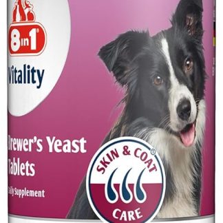 8in1 Brewer's Yeast Tablets - Unique Combination of Vitamins for All Dogs, Supports Skin and Coat Care, 1 Tin (260 Tablets)