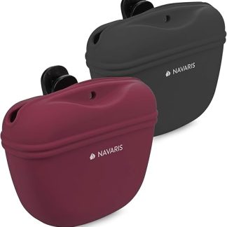Navaris Dog Food Bag, Silicone, Set of 2 x Snack Bags with Clip and Magnet, Food Bag, Treats, Dry Food, Wet Food