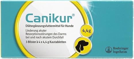 Boehringer Ingelheim Canikur Anti Diarrhoea Tablets for Dogs (Quantity: A box of 12 x 4.4 g tablets), one item