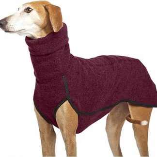 Imily Bela Dog Jumper Fleece Turtleneck Dog Coat Warm Vest Pullover Outdoor Dog Jacket Winter Clothing for Small Medium Large Dogs, Wine Red, L