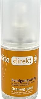 DIREKT Cleaning Spray - 100 ml Pump Bottle with Atomiser - For Hearing Aids, Earpieces, Hearing Protection & In-Ears - Gentle & Thorough Cleaning